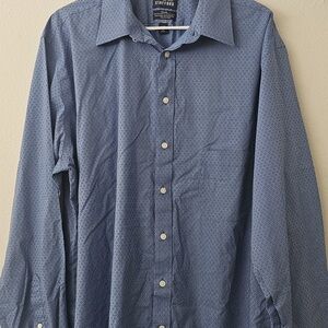 Stafford Men's Navy Patterned Dress Shirt